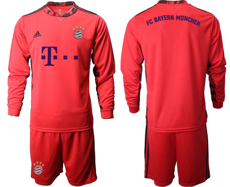 Men 2020-2021 club Bayern Munich red goalkeeper long sleeve Soccer Jerseys->bayern munich jersey->Soccer Club Jersey